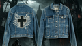 Gothic Cross Denim Jacket