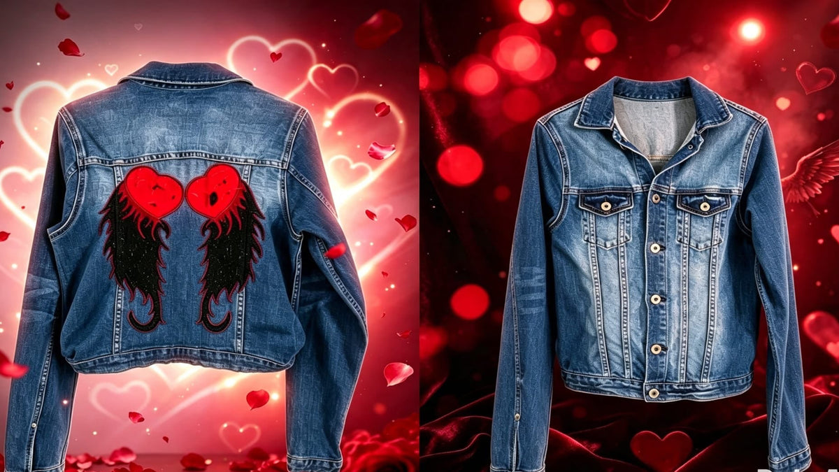 Dark Heart Wings Denim Jacket